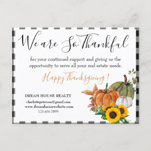 Cartes Pour Fêtes Annuelles Agent immobilier rustique entreprise de Thanksgivi