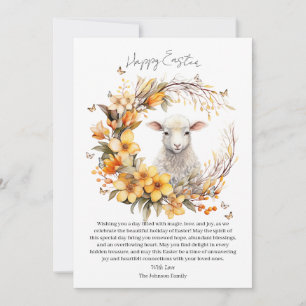 Cartes Pour Fêtes Annuelles Agneau de Pâques personnalisé à l'aquarelle