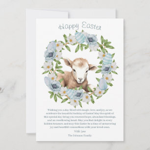 Cartes Pour Fêtes Annuelles Agneau de Pâques personnalisé à l'aquarelle