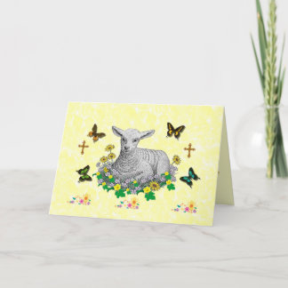 Cartes Pour Fêtes Annuelles Agneau en fleurs