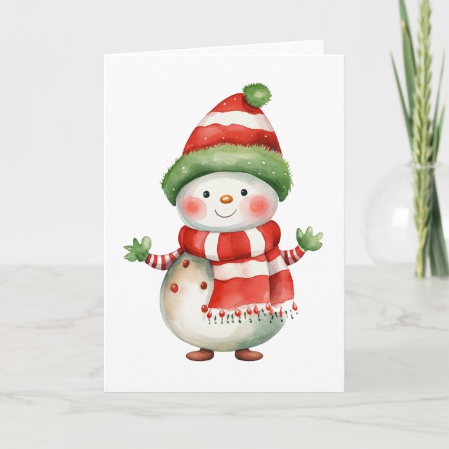 Cartes Pour Fêtes Annuelles Agréable Noël et vacances Snowman BLANK (Devant)