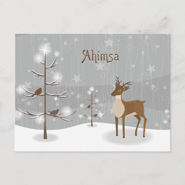 Cartes Pour Fêtes Annuelles Ahimsa Holiday Reindeer (Devant)
