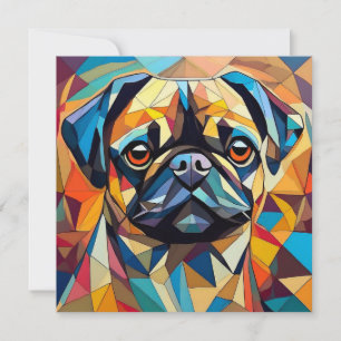 Cartes Pour Fêtes Annuelles AI Cubism Chien