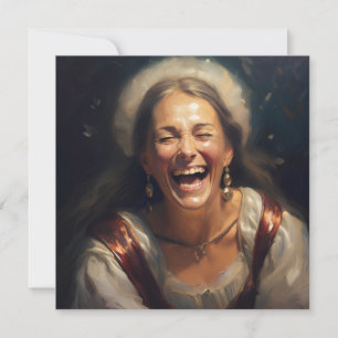 Cartes Pour Fêtes Annuelles AI : femme en train de rire