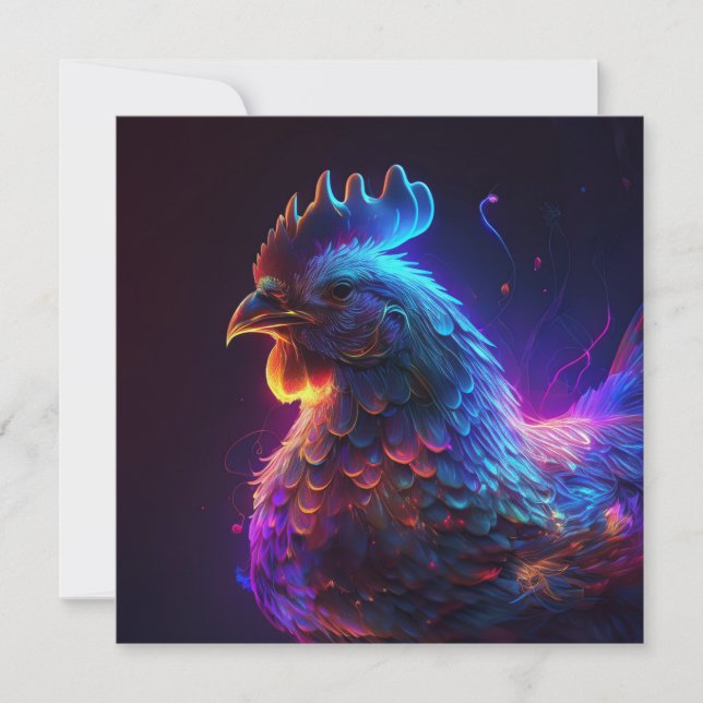 Cartes Pour Fêtes Annuelles AI poulet (Devant)