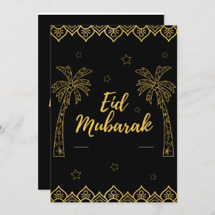 Cartes Pour Fêtes Annuelles Aïd Moubarak Noir Et Or