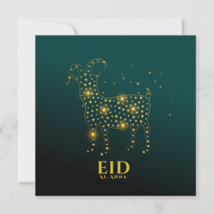Cartes Pour Fêtes Annuelles Aïd Ul Adha Mubarak Chèvre Or Bleu