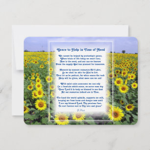 Cartes Pour Fêtes Annuelles "Aide en temps de besoin" poème chrétien 