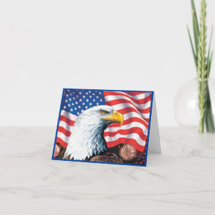 Cartes Pour Fêtes Annuelles Aigle à drapeau américain
