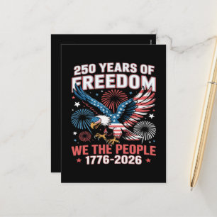 Cartes Pour Fêtes Annuelles Aigle de la liberté 250 ans 250e anniversaire État