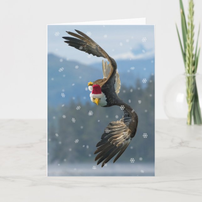 Cartes Pour Fêtes Annuelles Aigle de Noël (Devant)