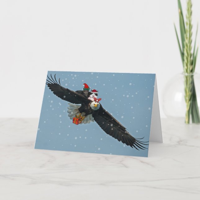 Cartes Pour Fêtes Annuelles Aigle de Noël avec Asio et Otis (Devant)