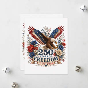 Cartes Pour Fêtes Annuelles Aigle des 250 ans de liberté 250e anniversaire Éta