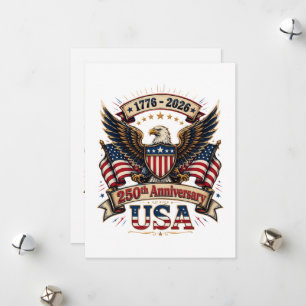 Cartes Pour Fêtes Annuelles Aigle du 250e anniversaire des États-Unis