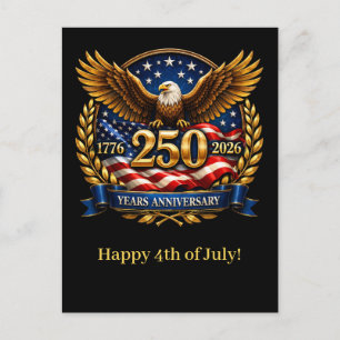 Cartes Pour Fêtes Annuelles Aigle Emblème du 250e Anniversaire des États-Unis 