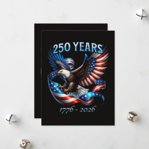 Cartes Pour Fêtes Annuelles Aigle et drapeau patriotiques 250 ans 1776-2026