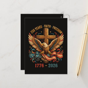 Cartes Pour Fêtes Annuelles Aigle patriotique de 250 ans de foi et de liberté
