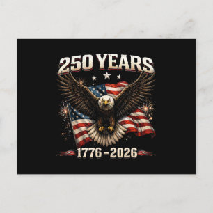 Cartes Pour Fêtes Annuelles Aigle patriotique des États-Unis 250e anniversaire