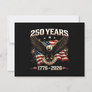 Cartes Pour Fêtes Annuelles Aigle patriotique des États-Unis 250e anniversaire