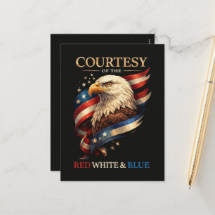 Cartes Pour Fêtes Annuelles Aigle Patriotique Rouge Blanc et Bleu Vintage