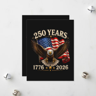 Cartes Pour Fêtes Annuelles Aigle patriotique USA 250e anniversaire