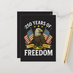 Cartes Pour Fêtes Annuelles Aigle royal 250 ans de liberté 1776 2026