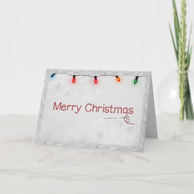 Cartes Pour Fêtes Annuelles Aiguilles À Coudre Et Épingles De Noël (Devant)