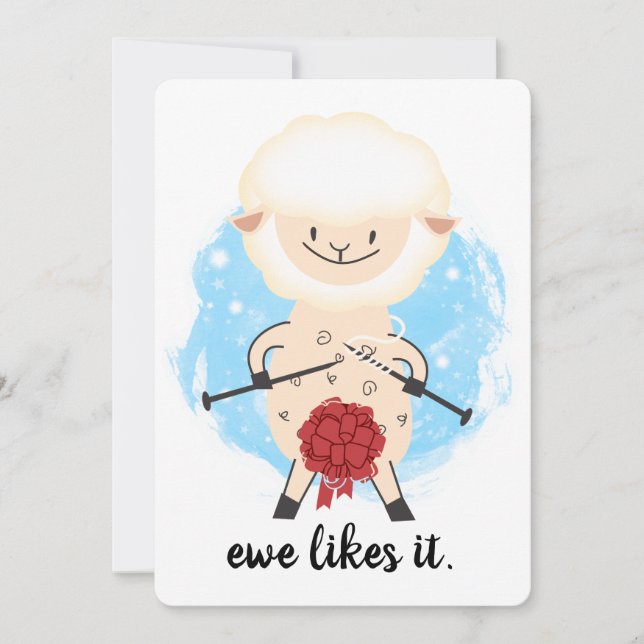 Cartes Pour Fêtes Annuelles Aiguilles de tricot en laine de mouton pulvérisées (Devant)