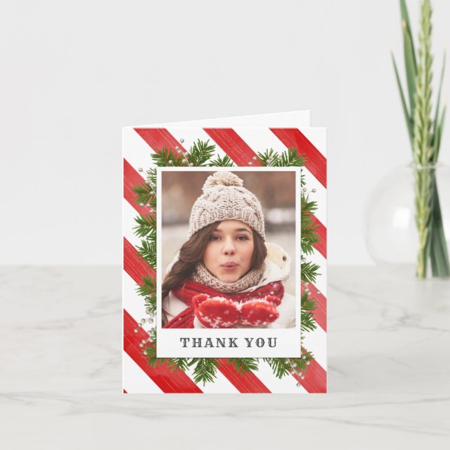 Cartes Pour Fêtes Annuelles Aiguilles et pin Merci de vacances | (Devant)