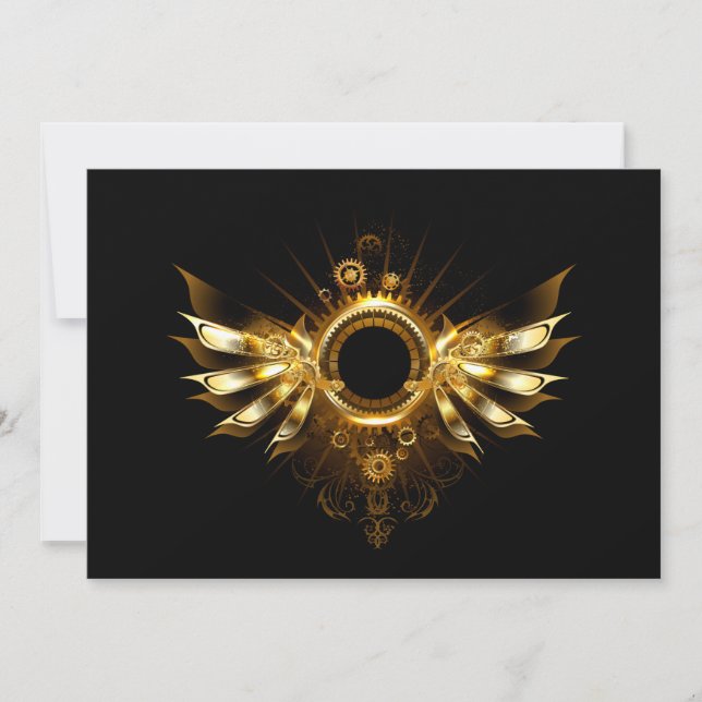 Cartes Pour Fêtes Annuelles Ailes de Steampunk (Devant)