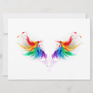 Cartes Pour Fêtes Annuelles Ailes fluffy arc-en-ciel