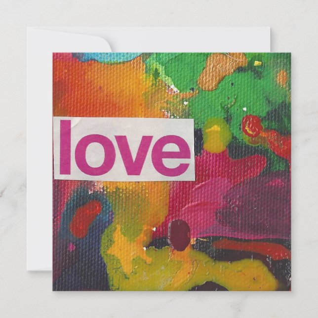 Cartes Pour Fêtes Annuelles Aime collage aquarelle vierge (Devant)