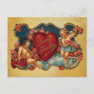 Cartes Pour Fêtes Annuelles Aime Saluer Vintage Cupid Valentine