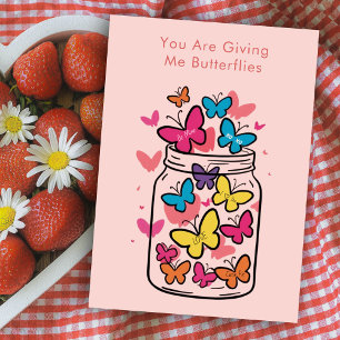 Cartes Pour Fêtes Annuelles Aimer Candy Papillon Messages Mason Jar Valentine