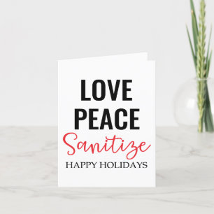 Cartes Pour Fêtes Annuelles Aimer la paix Sanitize   Saison de vacances pour l