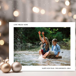 Cartes Pour Fêtes Annuelles Aimer l'espoir de paix   Mini photo du Nouvel An