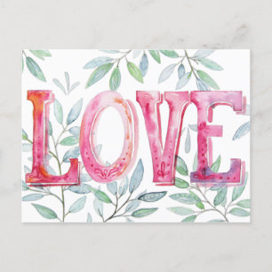 Cartes Pour Fêtes Annuelles Aimer Peinture à la main Floral Valentines Jour aq