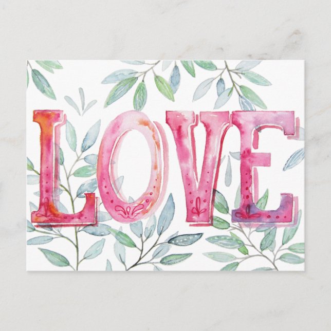 Cartes Pour Fêtes Annuelles Aimer Peinture à la main Floral Valentines Jour aq (Devant)