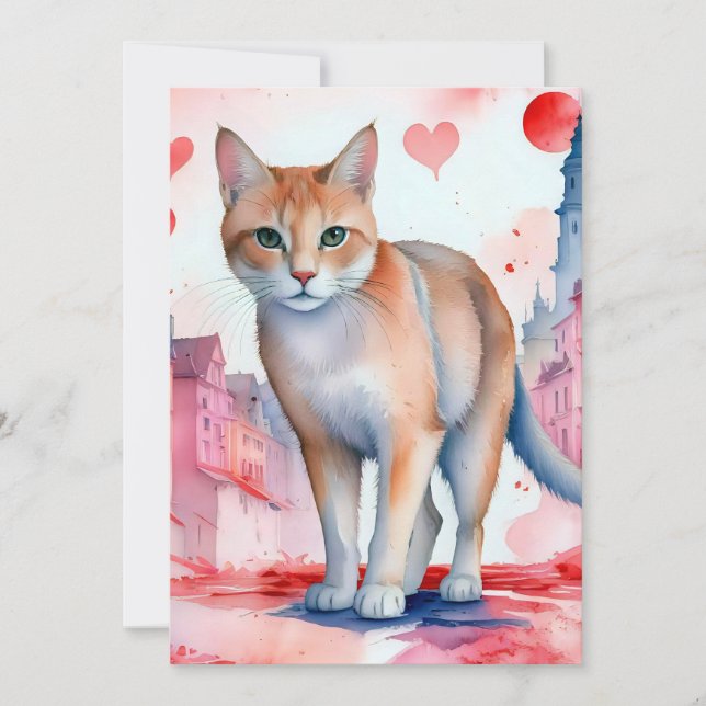 Cartes Pour Fêtes Annuelles Aimer un chat  (Devant)