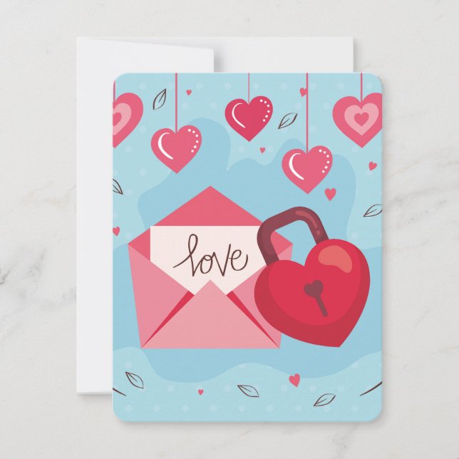 Cartes Pour Fêtes Annuelles Aimer verrouillé (Devant)