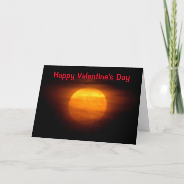 Cartes Pour Fêtes Annuelles Aimez-vous à la lune et au Valentine arrière (Devant)