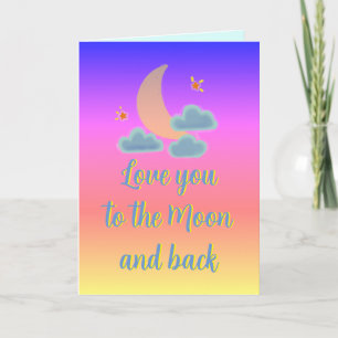Cartes Pour Fêtes Annuelles Aimez-vous à Moon et Back Ombre