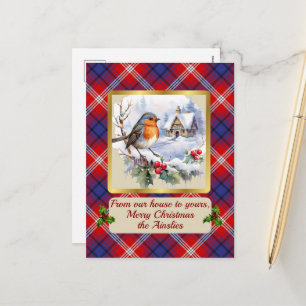 Cartes Pour Fêtes Annuelles Ainslie Tartan avec Robin Personnalisé