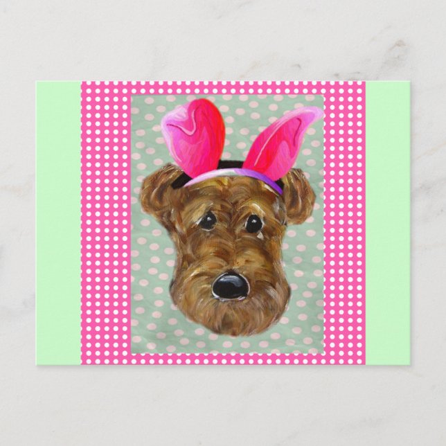 CARTES POUR FÊTES ANNUELLES AIREDALE DE PÂQUES (Devant)