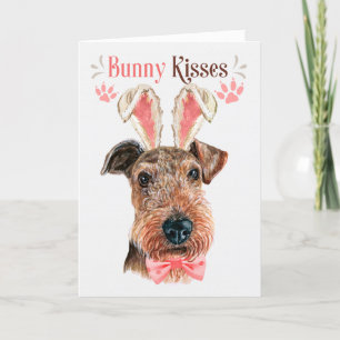Cartes Pour Fêtes Annuelles Airedale Terrier à Bunny Ears Pâques