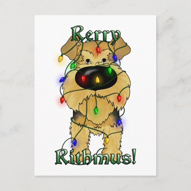 Cartes Pour Fêtes Annuelles Airedale Terrier Christmas (Devant)