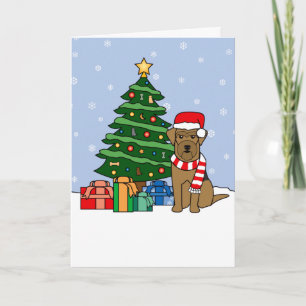 Cartes Pour Fêtes Annuelles Airedale Terrier et sapin de Noël