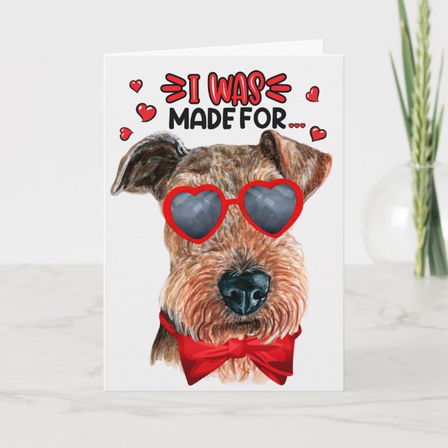 Cartes Pour Fêtes Annuelles Airedale Terrier fait pour vous aimer Valentine (Devant)