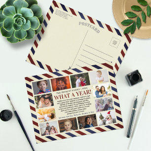 Cartes Pour Fêtes Annuelles Airmail Quel An En Revue 12 Photo Collage
