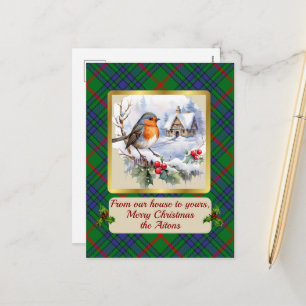 Cartes Pour Fêtes Annuelles Aiton Tartan avec Robin Personnalisé